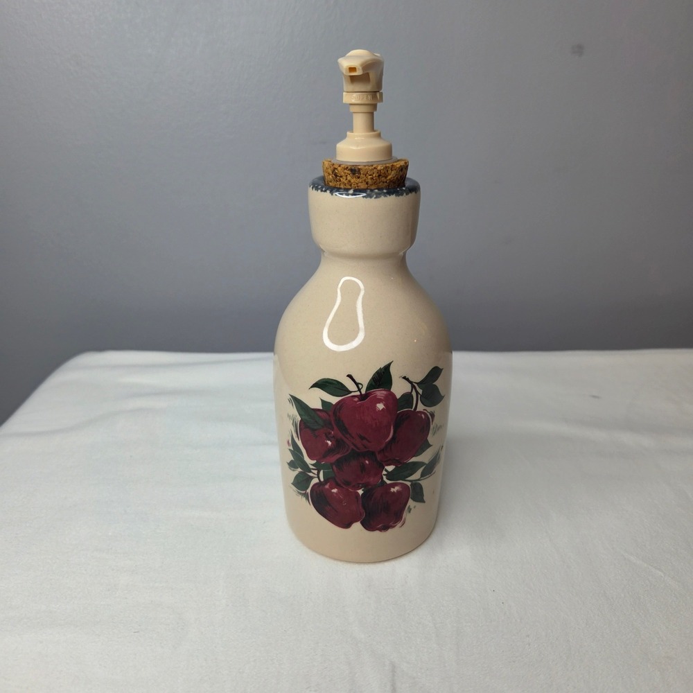 Home & Garden Party Ltd 2003 Apple Stoneware Soap Lotion Dispenser Pump READ